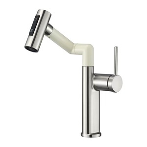 Flexible Swing Spout Kitchen Faucet Single Handle Ceramic Valve Deck <b>Mounted</b> 2.0-2.9gal/m Rain <b>Spray</b> Mode - Product Image 5
