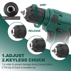 Lithium-ion <b>Drill</b> 12V 30Nm Variable Speed Reversible With 24 Accessories Plastic Case Household Use - Product Image 3
