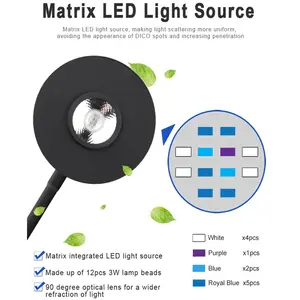 Lumière marine LED Spectra Aqua Knight <span class=keywords><strong>V2</strong></span> 36W avec bras flexible, variateur 3 canaux, lumière LED pour aquarium marin, lumière pour récif - Product Image 3