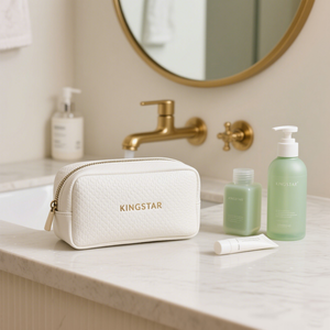 Trousse de toilette cosmétique de voyage de haute qualité sac cosmétique étanche en cuir PU brosse de rangement portable trousse de maquillage avec logo personnalisé - Product Image 3