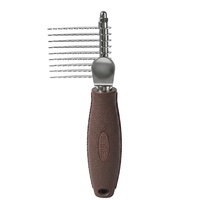 Peigne démêlant pour animaux de compagnie, couteau de toilettage à 9 dents avec poignée latérale, lame démêlante en métal/plastique/TPR pour le dropshipping