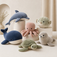 Nouveautés - Jouets en peluche sur le thème de l'océan - Vente en gros |   Adorables animaux en peluche (baleine, requin, tortue, pieuvre) pour les promotions estivales