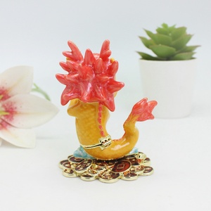 SHINNYGIFTS cinese <span class=keywords><strong>drago</strong></span> smalto metallo mestiere animale Figurine monete scatola di gingillo di denaro per attrazione della ricchezza ufficio fortunato - Product Image 4