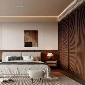 Modern Custom Solid Wood <b>Wardrobe</b> Sliding <b>Doors</b> Higher Quality Supplier Durable Bedroom Furniture for Hotels Villas Wood Veneer - Product Image 2