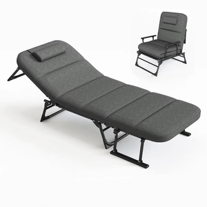 Cama Plegable Portátil <span class=keywords><strong>para</strong></span> Acampar al Aire Libre con Correa de Almacenamiento, Estructura Metálica Resistente <span class=keywords><strong>para</strong></span> Acampar, Patio, Reuniones y Ocio - Product Image 1