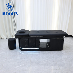 Fauteuil de lavage moderne haut de gamme MOOLIN avec fonction spa capillaire, en cuir PU et structure en acier inoxydable - Mobilier de salon pour coiffure - Product Image 6