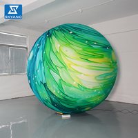 Ballon publicitaire gonflable Green Planet Star Ballon commercial Logo et motif imprimés sur mesure avec lumières led