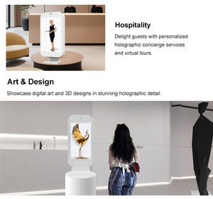 21.5/32 אינץ שחור לבן שקוף שקוף מסך מסך מגע בגודל 3D הולוגרמה עם מצלמה ומיקרופון לקניון & קניות שימוש בחנות קמעונאיות - Product Image 5