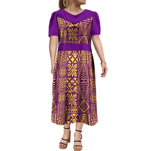 Giá Tốt Nhất Bán Buôn Tùy Chỉnh V Cổ Micronesia Mumu Ăn Mặc Muumuu Tapa Polynesian Tribal Puffy Ăn Mặc Cộng Với Kích Thước Womens Quần Áo - Product Image 1