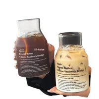 Gobelet en verre portable de style Ins pour un usage domestique, simple, pour café froid, grande capacité, jus de haute valeur avec paille