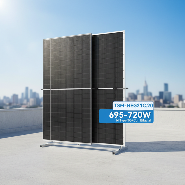Trina High-Efficiency TOPCon N-Type Solar Panel 690W-715W Monocrystalline Bifacial PV Module for Home Commercial Industrial Use
