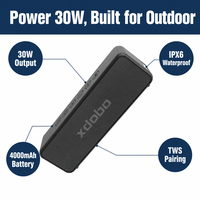 Enceinte sans fil portable XDOBO X5 30W avec IPX6 et batterie Power Bank 4000mAh, appairage TWS, chargement Type-C, appels mains libres