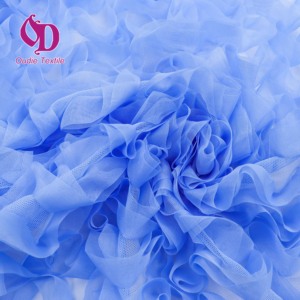 Tela bordada con <span class=keywords><strong>volantes</strong></span> plisados 3D <span class=keywords><strong>de</strong></span> tul multicolor <span class=keywords><strong>de</strong></span> poliéster 100% para vestidos y accesorios <span class=keywords><strong>de</strong></span> invitados <span class=keywords><strong>de</strong></span> boda - Product Image 4