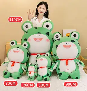 Tik-Tok Hot Cute Cartoon Plush Frog Juguetes de animales de peluche Decoración para el hogar Sleeping Doll Niños Niñas Regalos