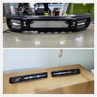 Rejilla Delantera de Fibra de Carbono Seca con Luz LED para Mercedes Benz Clase G W464 G63 AMG 2019-2024, Marco Decorativo para la Lámpara de la Rejilla