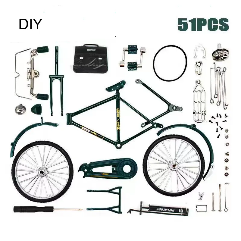 2023 Venta caliente DIY Retro dedo bicicleta modelo ornamento simulación Mini bicicleta modelo escala Kit juguete para niño regalo