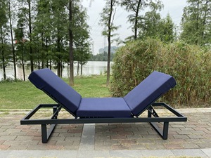 Mobilier d'extérieur moderne en aluminium 4 pièces en forme de L canapé-lit de camping en aluminium coussin sectionnel canapé d'extérieur - Product Image 3