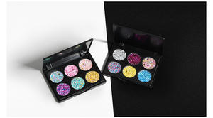 SIGH-Juego de maquillaje de calidad, sombra de ojos de lentejuelas de 6 colores + 7 brochas cosméticas, personalización de marca privada - Product Image 5