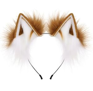 Головной убор аниме плюшевый Косплей кошачьи уши прекрасный искусственный мех Волк уши лиса повязка на голову кошачьи уши повязка на голову - Product Image 3