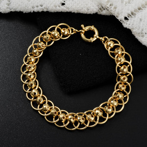 factory <b>direct</b> wholesale unisex copper waterproof intertwined oval faceted <b>bead</b> custom fine chain link bracelets - Product Image 5
