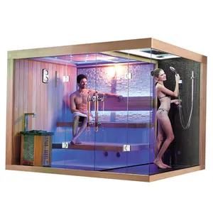 turkish room 2 person far infrared hydro dry bath and sauna steam box wooden steam sauna shower combination