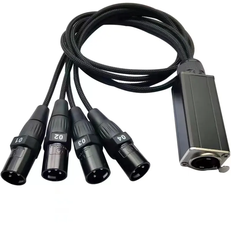 Kualitas tinggi kustom profesional 3P 4 XLR laki-laki/perempuan untuk RJ45 jaringan Audio ular kabel tahap saluran 25m/50m dengan kotak panggung