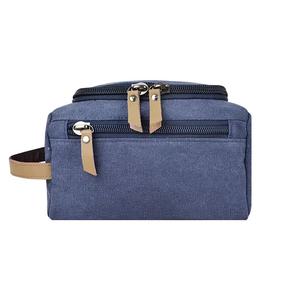 OEM Makeup Shower <b>Toiletry</b> <b>Bag</b> Washable Cotton Canvas Solid Zipper Organizer Hanging Cosmetic <b>Men</b> Women - Product Image 6