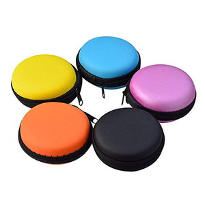 Mini sac rond en nylon aux couleurs bonbons, logo personnalisé, coque rigide noire, fermeture éclair, étui pour écouteurs Ipod, étui en EVA - Product Image 2