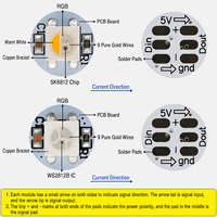 Module LED RGB WS2812B, petite carte PCB ronde, lumière numérique adressable, lampe LED programmable 5V pour projet de décoration DIY