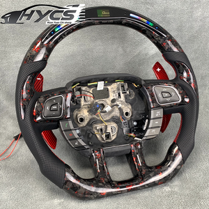 Volant de direction en fibre de carbone forgé à LED personnalisé en cuir perforé avec manettes de vitesse <span class=keywords><strong>pour</strong></span> Land Rover Range Rover Evoque - Product Image 3