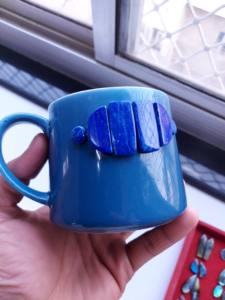 Tasse en verre artisanal de luxe avec pierres précieuses naturelles mélangées, tasse à thé authentique en pierre, récipient en marbre raffiné - Product Image 6