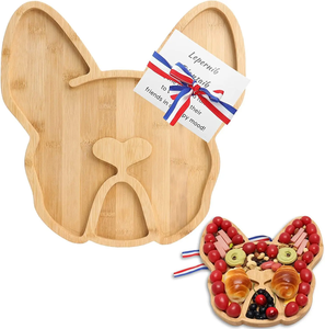 All'ingrosso di bambù utile divertente Set <span class=keywords><strong>vassoio</strong></span> di servizio Bulldog tavola di formaggio piatto aperitivo per la festa - Product Image 1