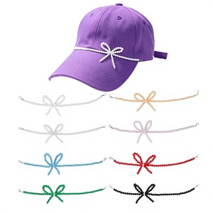 Gorra Trucker con Lazo de Perlas Desmontable, Accesorio Unisex, Cadena Decorativa, Decoración para Sombrero Coquette, Regalo, Nylon Común - Product Image 3