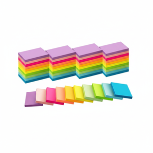 (50 blocs) Blocs-notes autocollants 1,5x2, 10 couleurs, recyclables, pour la maison, blocs-notes promotionnels faciles à coller - Product Image 2