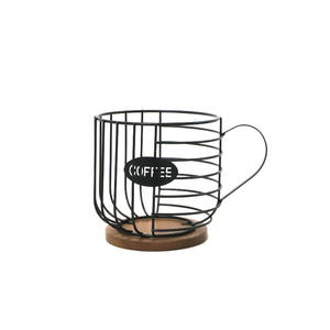 Grande capacité K tasses <span class=keywords><strong>Nespresso</strong></span> café Bar comptoir stockage conteneur organisateur distributeur, bois café Capsule dosette support panier - Product Image 3