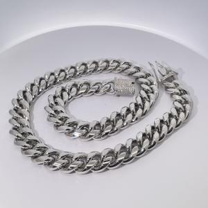 Collar Cubano de Plata 925 de Tianyu Gems, Estilo Hip-Hop Simple y Clásico, Apto para Hombres y Mujeres - Product Image 1