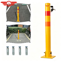 Bolardo Plegable con Cerradura y Reflector de Advertencia, Bloqueador Temporal de Vehículos para Eventos