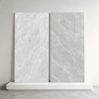 Carreaux de sol et de mur en céramique modernes aspect marbre gris 750x1500mm 10mm d'épaisseur polis antidérapants résistants aux acides antibactériens pour salle de bain