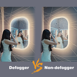 Vòng hình chữ nhật hình bầu dục ánh sáng gương phía trước + trở lại Led cảm ứng CCT3000K-6000K defogger đầy đủ ul CE CUL khách sạn phòng tắm Backlit gương - Product Image 5