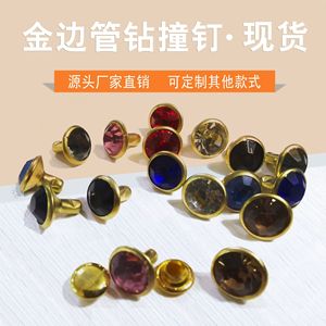 Piedras de imitación redondas con borde dorado, 16 facetas, para coser, parte trasera plana, sueltas, para bolsos, zapatos, ropa, accesorios de joyería. - Product Image 5
