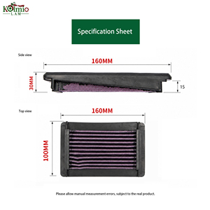KOLMIO-LAM Accessori Moto, Filtro Aria ad Alto Flusso per YAMAHA XT660 XT660R XT660X <span class=keywords><strong>XT660Z</strong></span>, Ricambi Moto all'Ingrosso - Product Image 6