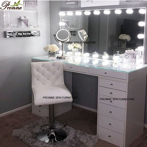 Moderno Juego de Mesa de <span class=keywords><strong>Maquillaje</strong></span> Estilo Vanity Blanco con <span class=keywords><strong>Espejo</strong></span> Iluminado - Product Image 2