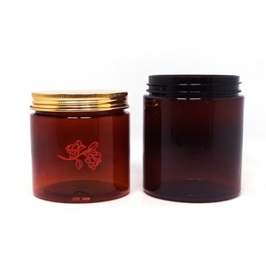 Custom 100 200 ml 8oz 300 500 ml clear White Black Amber Wide Mouth Cosmetic Containers <b>Plastic</b> Pet <b>Jar</b> with Aluminum Metal Lid - Product Image 4