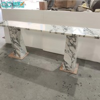 HZX Marbre blanc Arabescato personnalisé pour console, table console moderne, salon, table en marbre Bvlgari