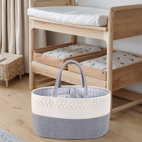 Sac de rangement pliable et portable Girida pour couches, compartiment bleu pour vêtements de bébé, soins des couches, corde en coton écologique