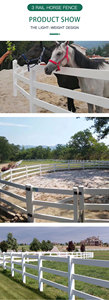 ビニールフェンスホースフェンス格安ファームフェンスポストUV保護PVC 3レール白ブラックプラスチック屋外Valla De Plastico Paraパティオ - Product Image 6