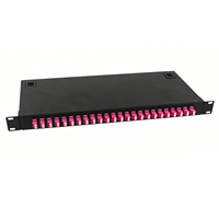 ZHEFAN Panneau de brassage fibre optique 24 ports LC-OM4 monomode, type tiroir, 1U, 19 pouces, pour montage en rack