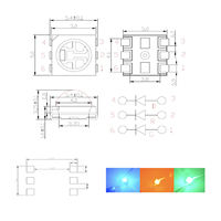 LED SMD 5050 RVB Rouge Vert Bleu avec lentille 0,2W, angle de vision 120°, puce LED SMD époxy pour éclairage de scène, directement de l'usine