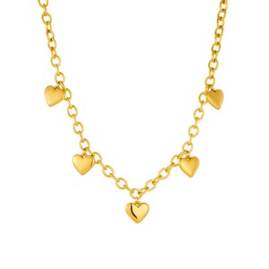 Collana con Ciondolo a Cuore in Oro Antiossidante, Nuova Tendenza, Gioielli Carini Senza Ossidazione, Gioielli in Acciaio Inossidabile 316L TGXL11154 - Product Image 6