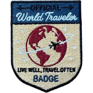 แพทช์ปักลาย CustomWorld Travel ขนาด 3 นิ้ว รีดติดหรือเย็บติดบนผ้า สำหรับตกแต่งกระเป๋า แพทช์ลายการผจญภัย - Product Image 2